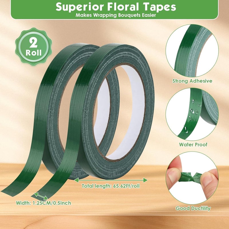 MAPVOLUT Store 10 قطع كتل رغوة زهور صغيرة 5.5” × 3.1” × 1.7”، مع 2 لفات شريط زهور مقاوم للماء - 12 مم × 65.62 قدم، لترتيبات الزهور الطازجة أو الاصطناعية، DIY زفاف، ديكور منزلي، والحرف اليدوية - Image 4
